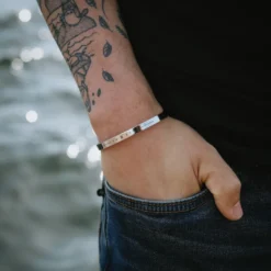 Bracelet homme poissons - jonc zodiaque