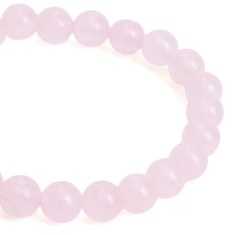 Bracelet élastique en perles de pierre naturelle Quartz rose