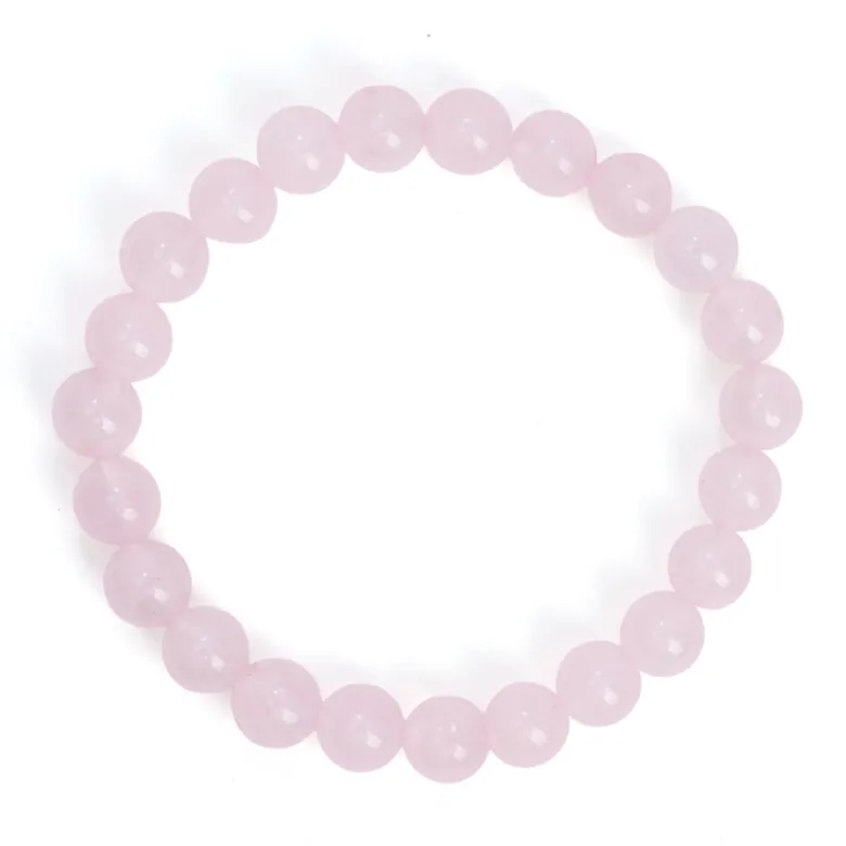 Bracelet élastique en perles de pierre naturelle Quartz rose