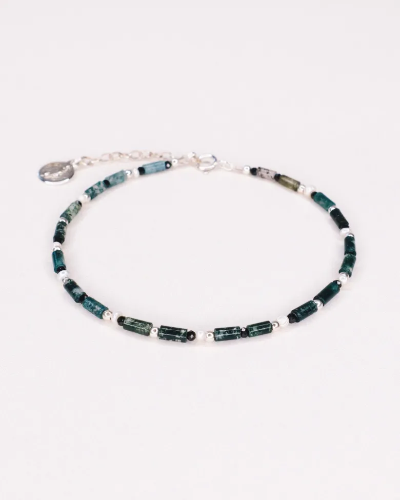 Bracelet - oudis vert - argent