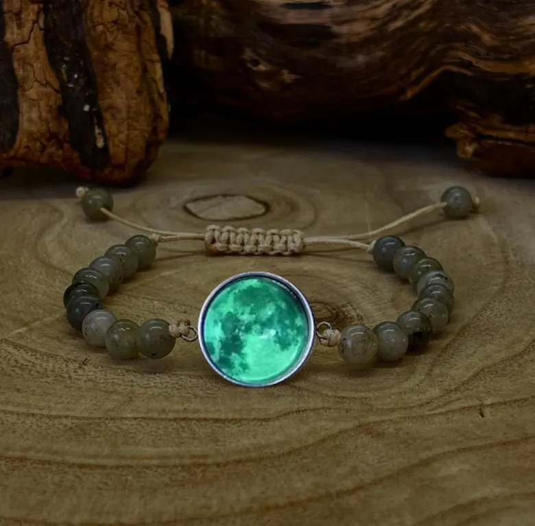 Bracelet pleine lune en labradorite