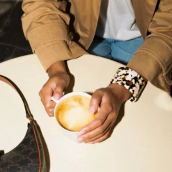 Bracelet stellar en acétate de cellulose Latte