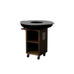 Brasero ø100cm sur meuble en corten