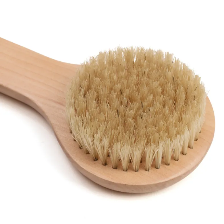 Brosse de bain poils naturels à manche long