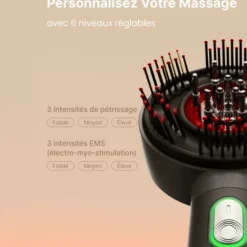 Brosse de massage cuir chevelu LED 3 en 1 rechargeable Renpho