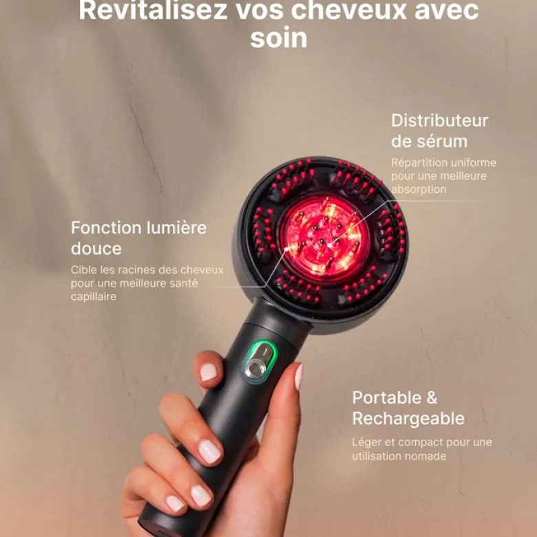Brosse de massage cuir chevelu LED 3 en 1 rechargeable Renpho