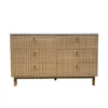 Brox buffet 6 tiroirs aspect bois rainuré et blanc 120cm