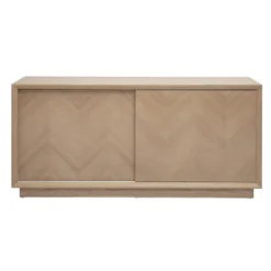 Buffet bas avec portes coulissantes en bois clair chêne l160 cm arrow
