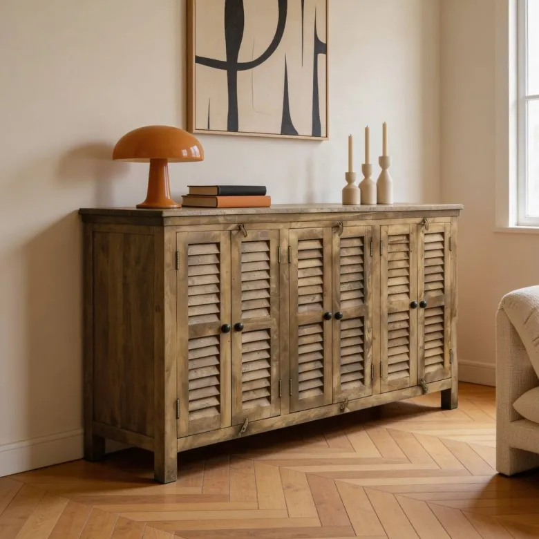 Buffet en bois recyclé volets aubin