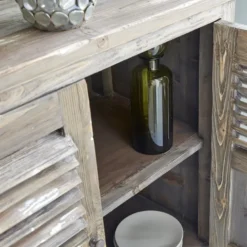 Buffet pin recyclé 2 portes 4 tiroirs