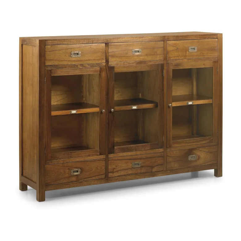 Buffet 6 tiroirs bronze bois marron -