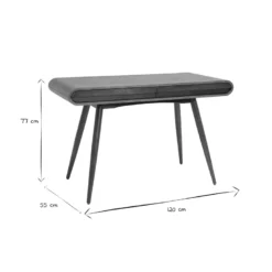 Bureau avec rangements 2 tiroirs bois foncé noyer l120 cm bjorg