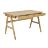 Bureau avec rangements 2 tiroirs bois clair hévéa l120 cm brook