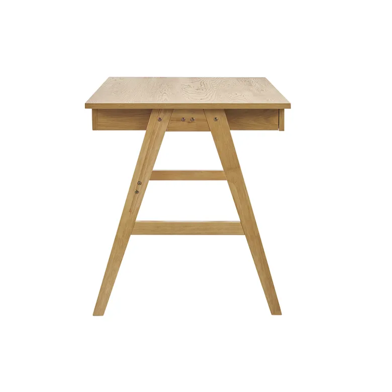 Bureau avec rangements 2 tiroirs bois clair hévéa l120 cm brook