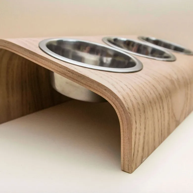 Buvo, gamelle ergonomique chat en chêne