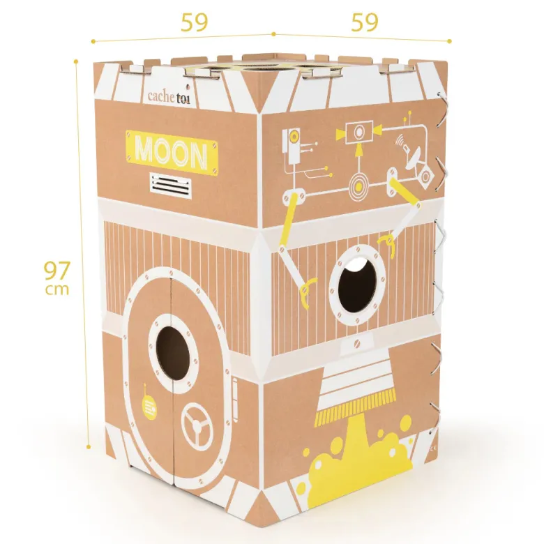 Cabane carton pliable française - moon