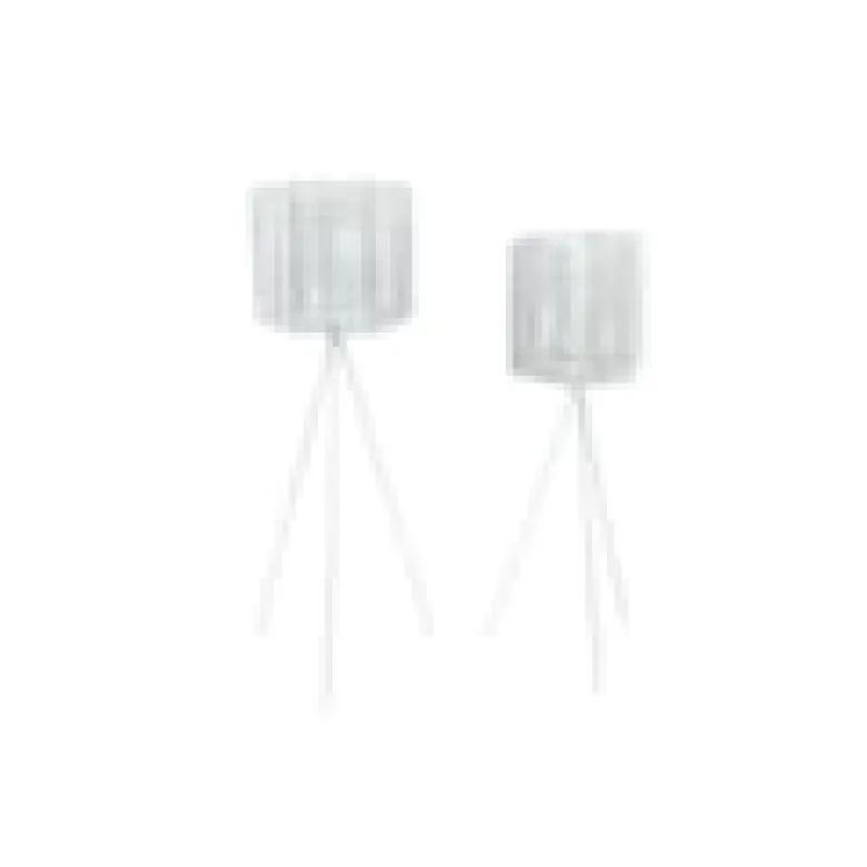 2 cache-pots sur pieds en métal mesh -