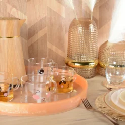 Cafetière bois avec anse dorée 1l