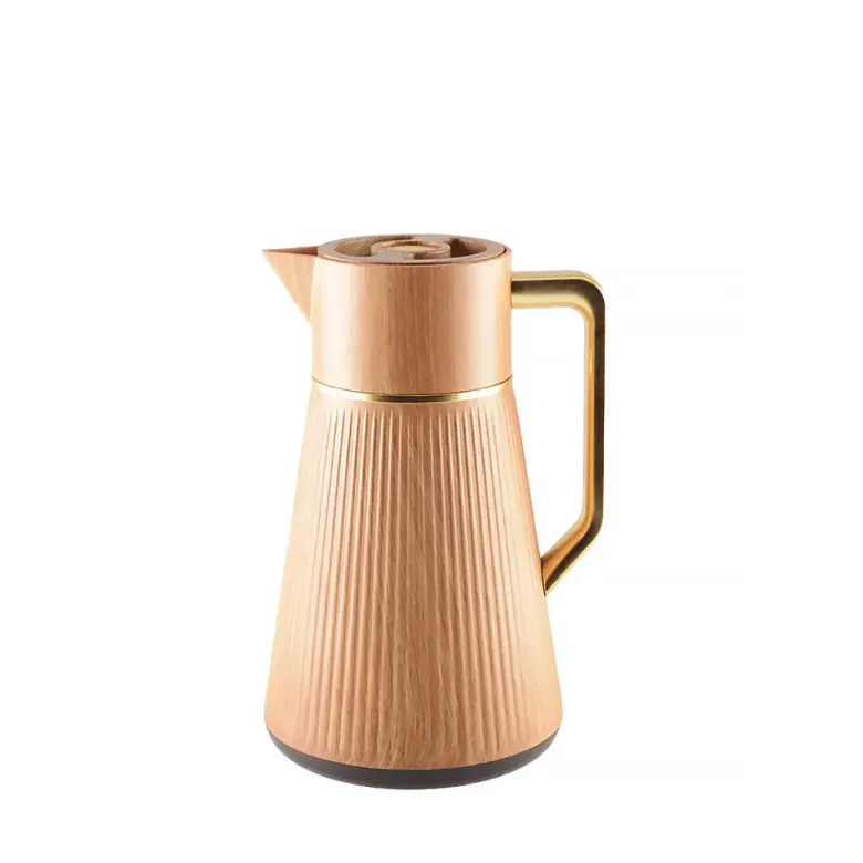 Cafetière bois avec anse dorée 1l