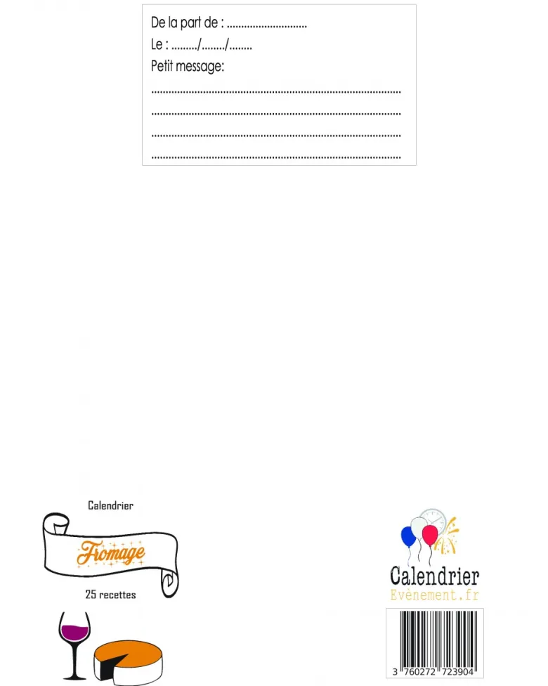 Calendrier avent fromage 25 recettes