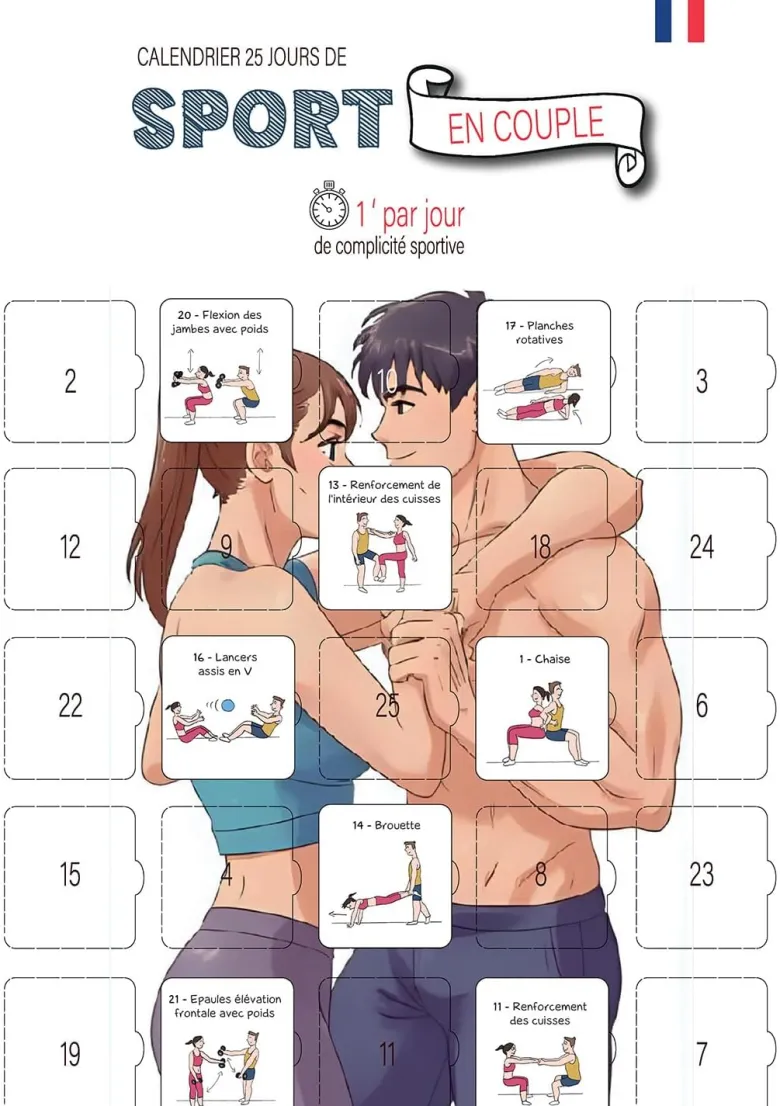 Calendrier couple 25 jours de complicité sportive