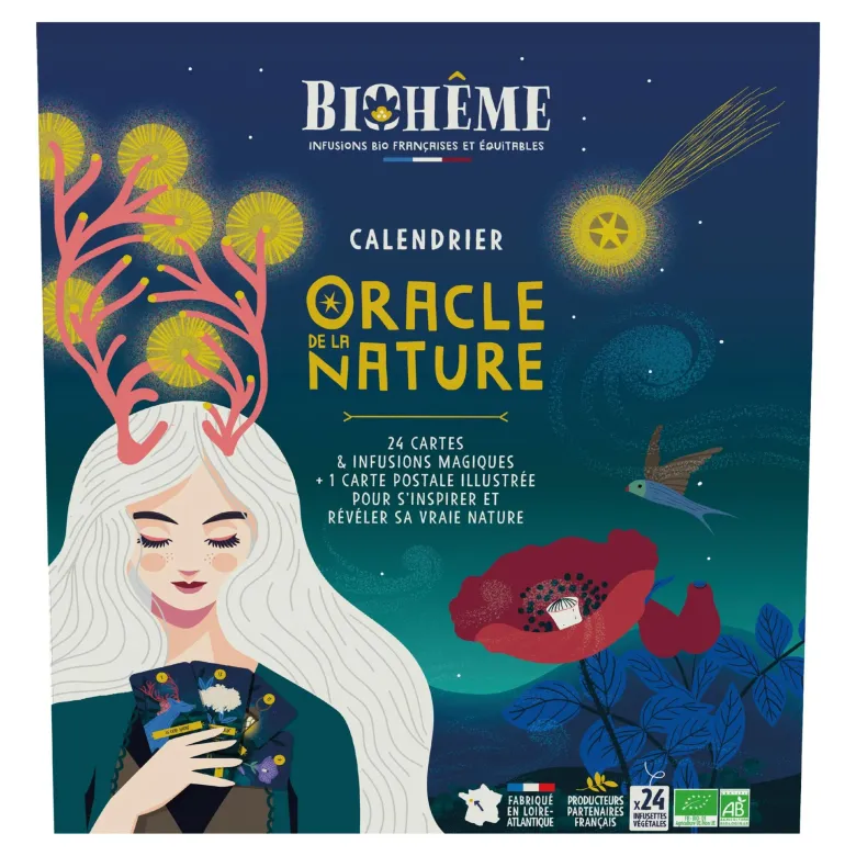 Calendrier de l'Avent infusions bio et cartes oracle de la nature