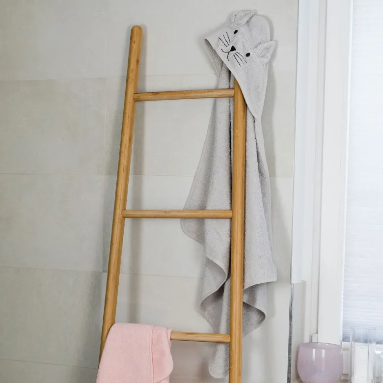 Cape de bain chat gris