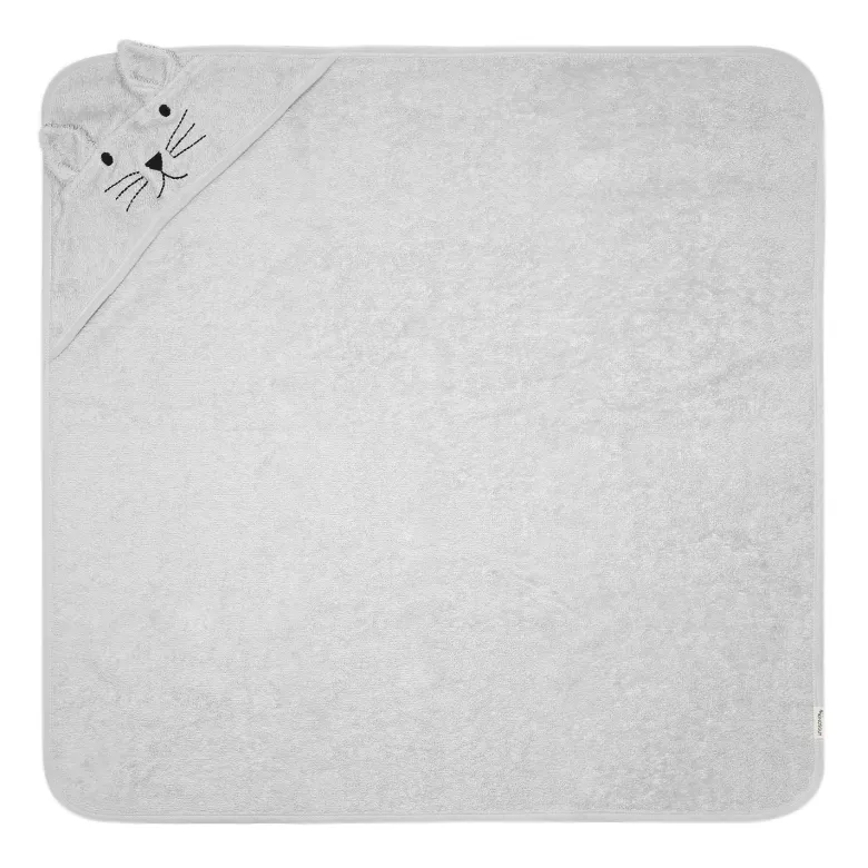 Cape de bain chat gris
