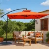 Capri parasol terracotta déporté rond 295 x 295 m