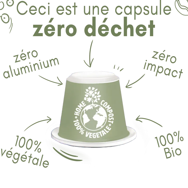 60 capsules nespresso® home compost en café bio du pérou