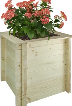 Carre potager exterieur bois - 58x58xh57 cm