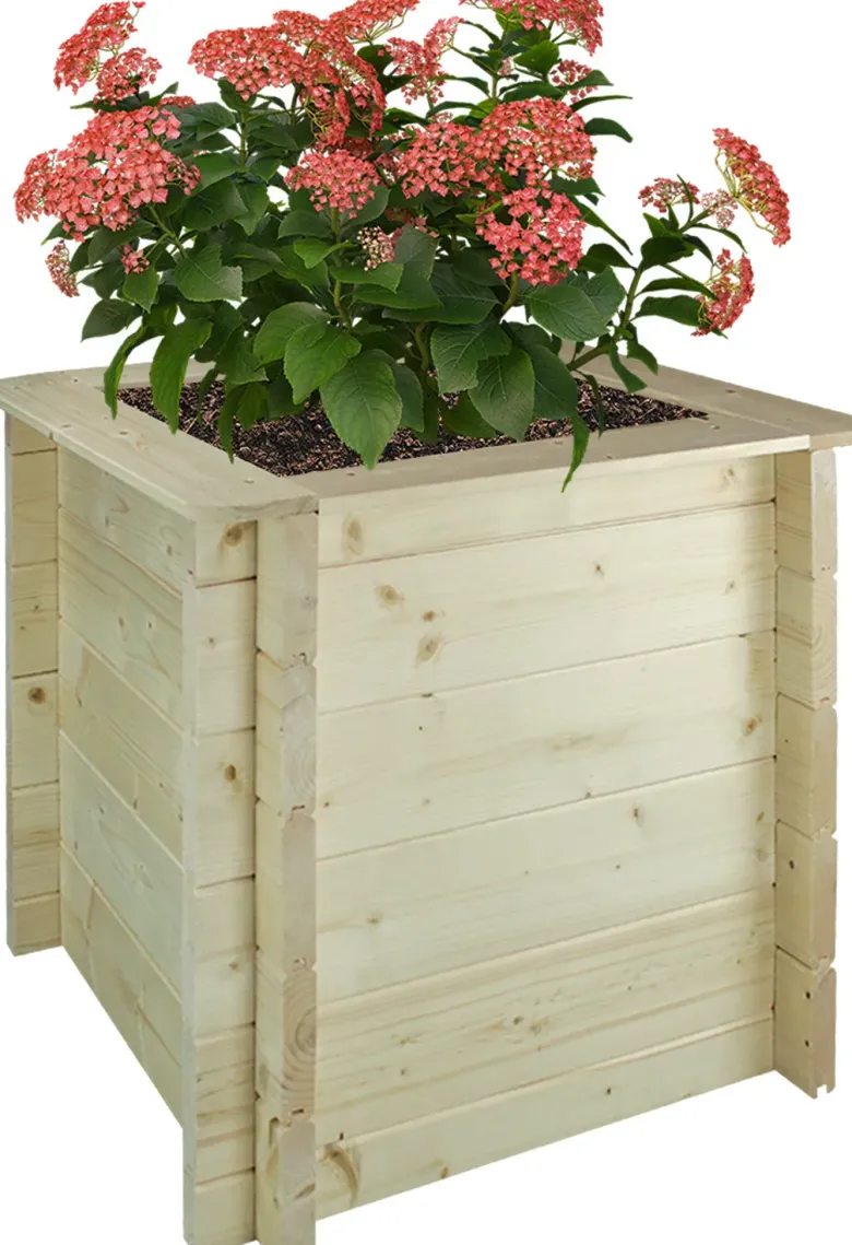 Carre potager exterieur bois - 58x58xh57 cm