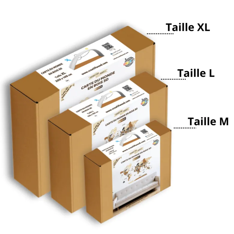 Carte du monde en bois 3d multicolor xl