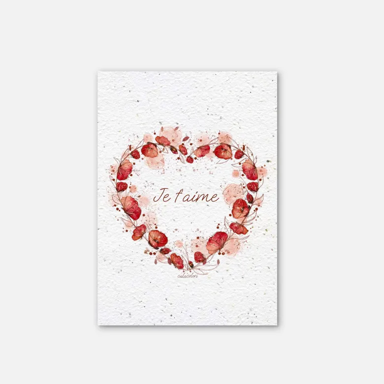 Carte à planter - coquelicots d'amour