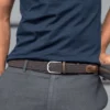 Ceinture tressée havane - t0
