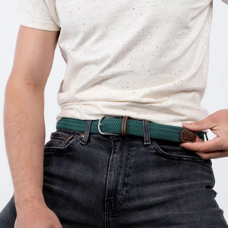 Ceinture tressée pin vert - t1