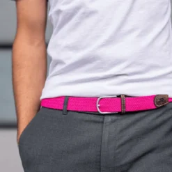 Ceinture tressée rose fuchsia - t2