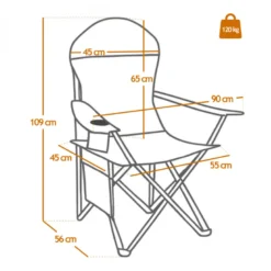 Chaise de camping - gris