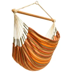Chaise hamac matelassée simple Aguilas bayadère orange fabrication artisanale