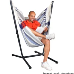 Chaise hamac simple Cumbia Outdoor comfort La Siesta bayadère bleu