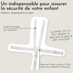 Chaise haute bébé pliable - gris clair