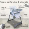 Chaise haute bébé pliable étoile colorée