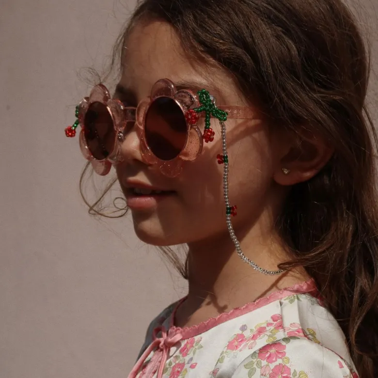 Chaîne de perles pour lunettes de soleil enfant cherry