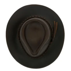 Chapeau en cuir marron XL