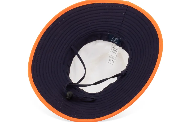 Chapeau mixte bord 10cm certifié anti-uv upf50+ et anti-chaleur orange 55/57