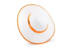 Chapeau mixte bord 10cm certifié anti-uv upf50+ et anti-chaleur orange 55/57