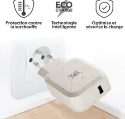 Chargeur secteur 1 usb éco conçu