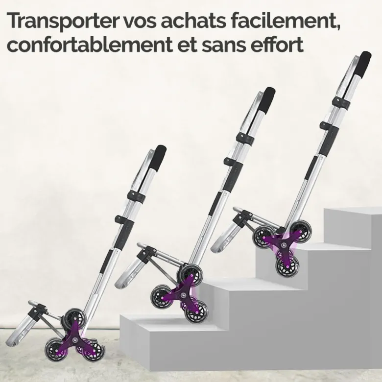 Chariot de courses pliable en aluminium