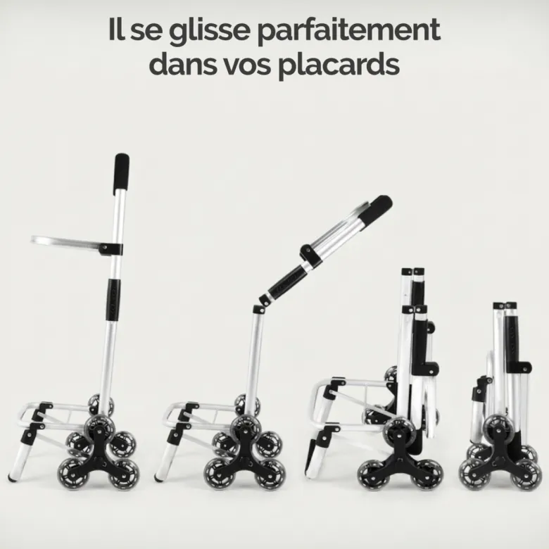 Chariot de courses pliable en aluminium