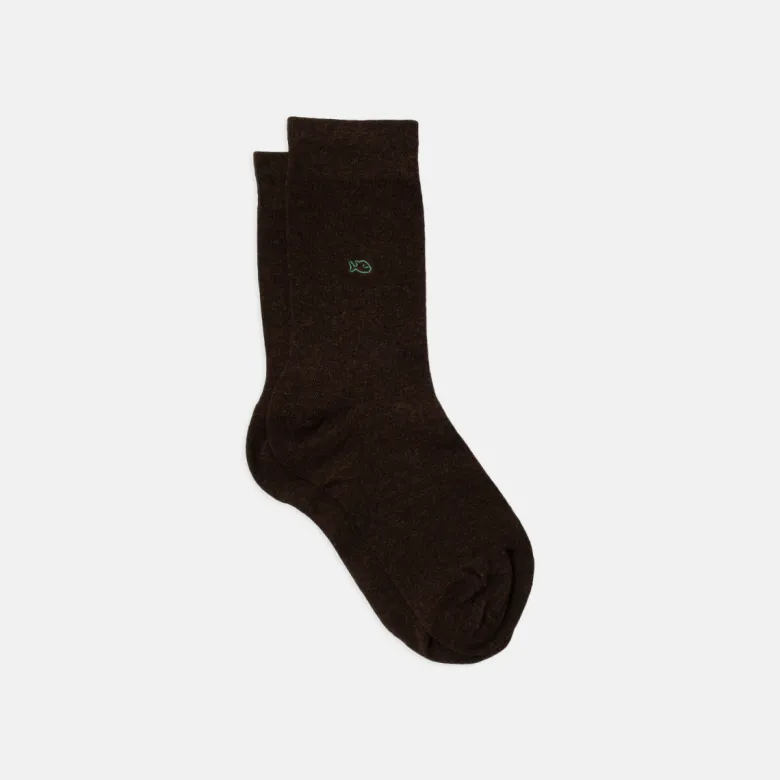 Chaussettes unies châtaigne
